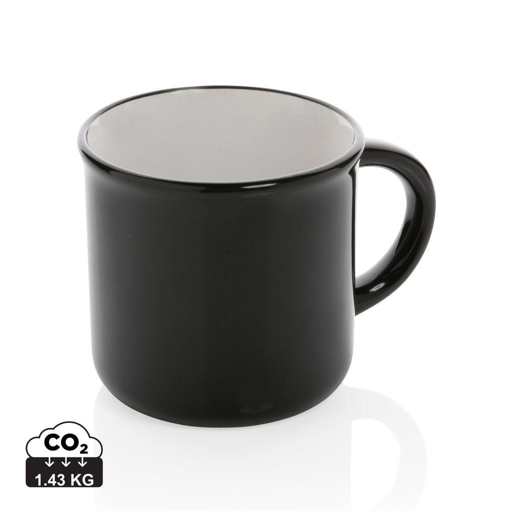 Mug vintage personnalisé 280 ml noir / blanc
